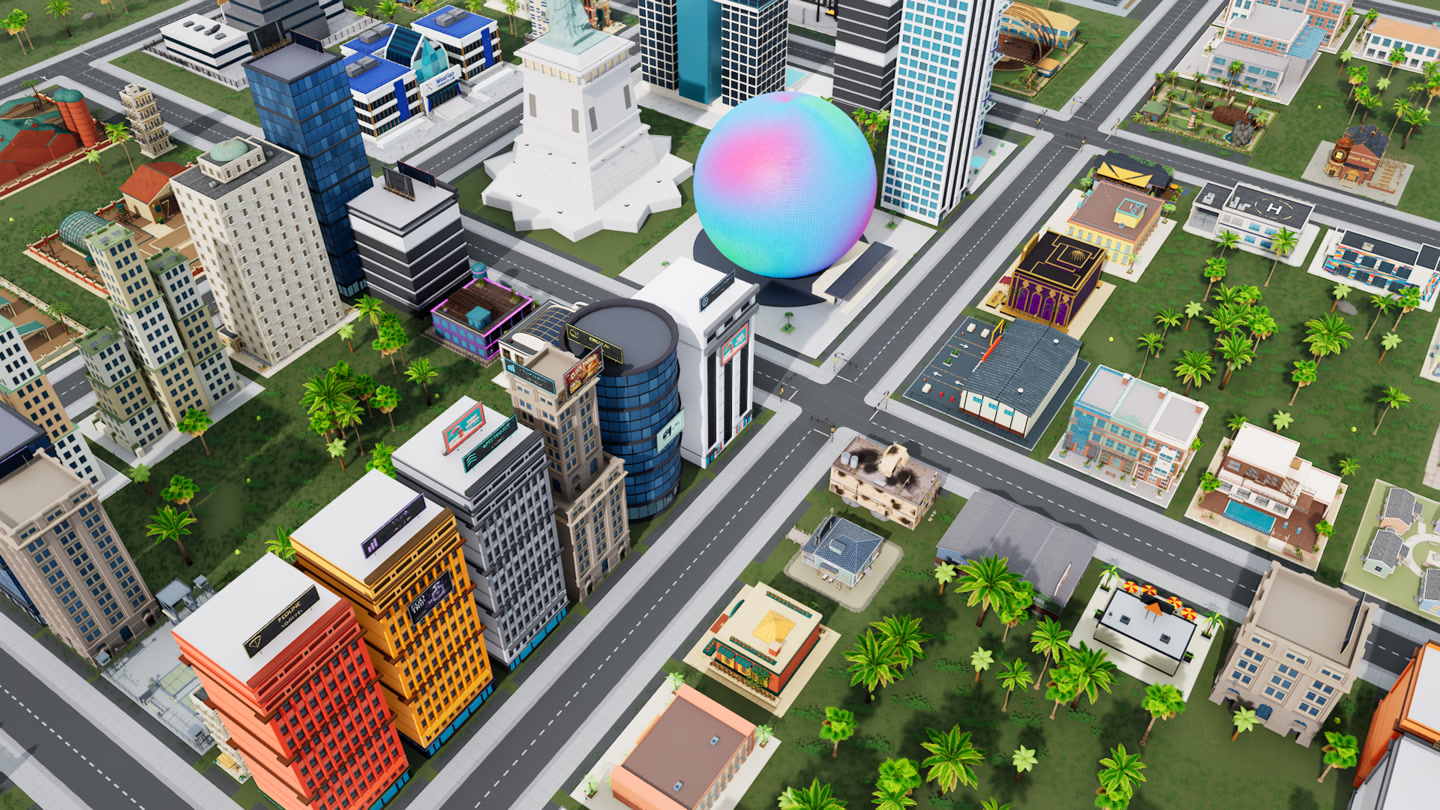 Current City Wars gameplay showing a dense city with varied buildings